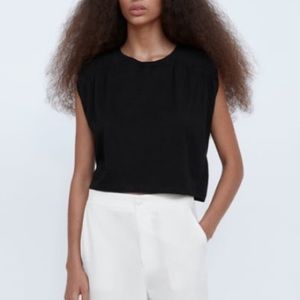 NWT Zara Shoulder Pad Shirt Top